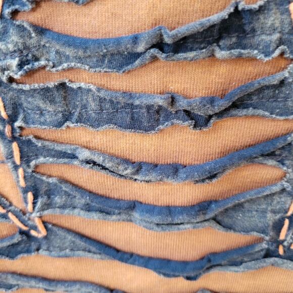 KPC Made In Nepal 100% Cotton Multicolored Razor Cut Hand Embroidered Dress- XL - Picture 11 of 11